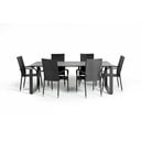 Градински комплект за хранене за 6 души с черен стол Paris и маса Strong, 100 x 210 cm Strong & Paris - Bonami Selection