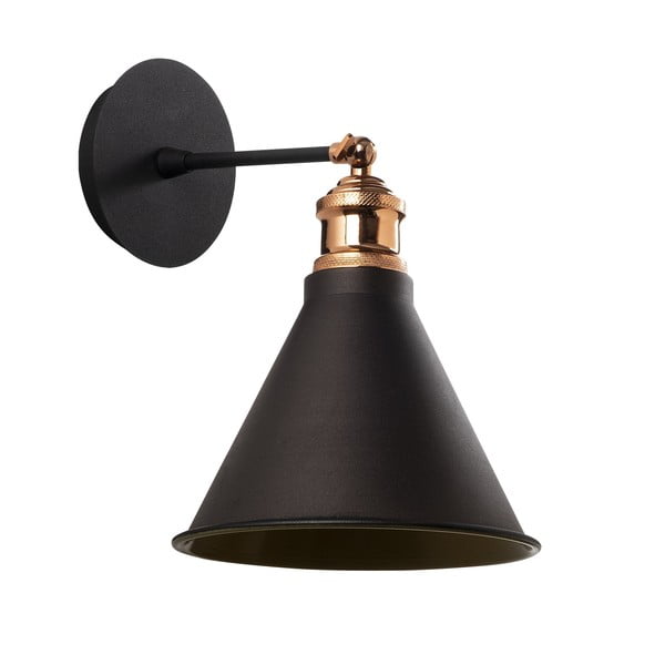 Черна/ в златист цвят стенна лампа ø 20 cm Tramino – Opviq lights-image-2