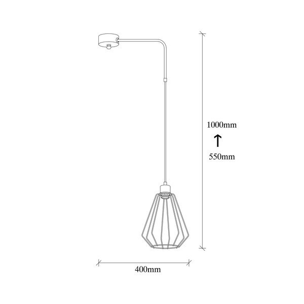 Черно метално висящо осветително тяло Opviq lights Zach - Opviq lights-image-3