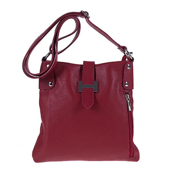 Červená kožená kabelka Giulia Bags Heidi