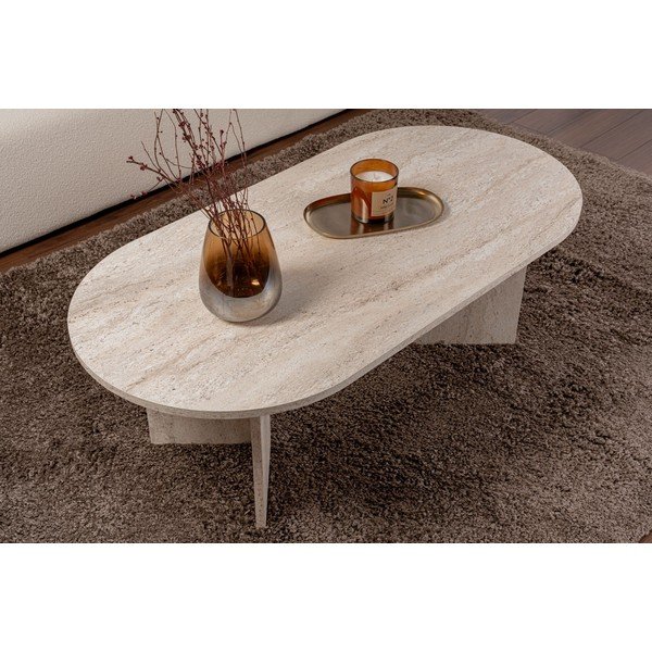 Бежова полугланцова масичка за кафе 60x119 cm Sable – Kalune Design-image-4