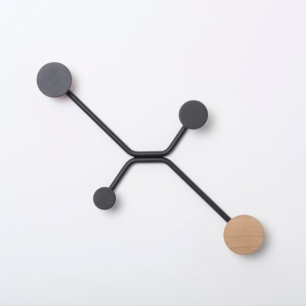 Черна стенна закачалка Hook - Gazzda-image-4