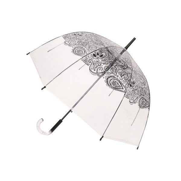 Прозрачен ветроустойчив чадър за блясък Black Paisley, ⌀ 85 cm - Ambiance