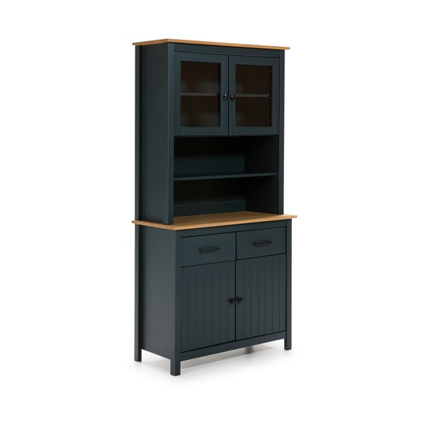 Тъмносиня витрина от масивен бор 90x180 cm Miranda – Marckeric-image-2