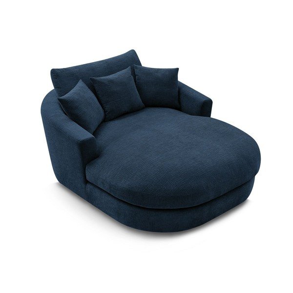 Тъмносиньо шенилово кресло Belem – Bobochic Paris-image-4