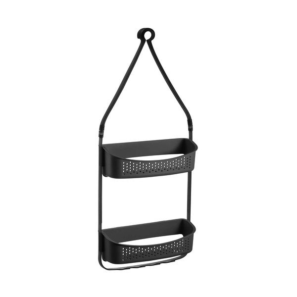 Матово черно висящ пластмасов рафт за баня Vesper – douceur d'intérieur