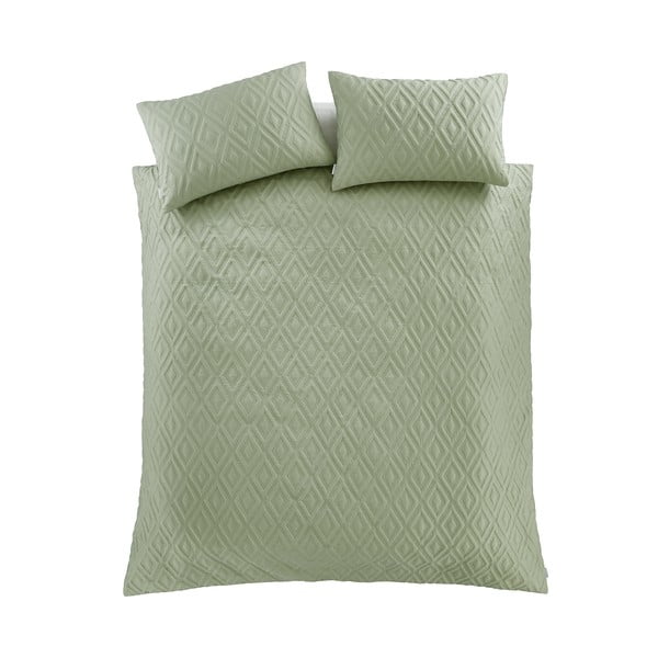 Зелено единично  спално бельо 135x200 cm Jacob Geo – Catherine Lansfield-image-2