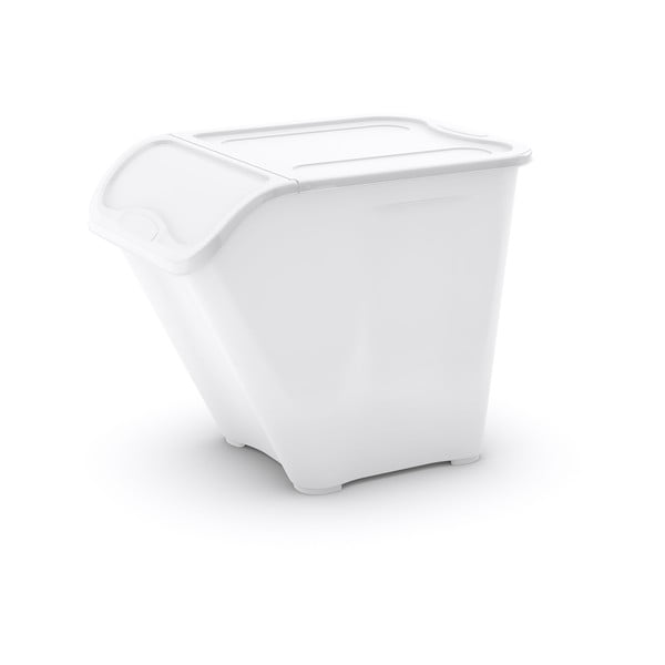 Бяла пластмасова кутия за съхранение с капак 55x39x46 cm All In Box – KIS