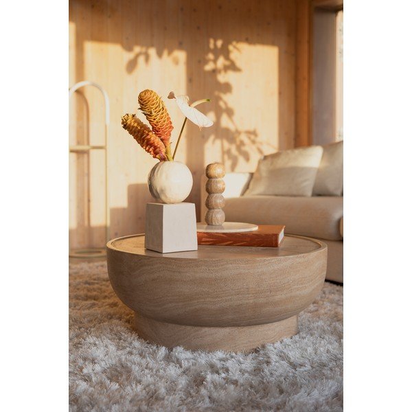 Кръгла масичка за кафе от декор от камък в естествен цвят ø 80 cm Noble – Zuiver-image-1