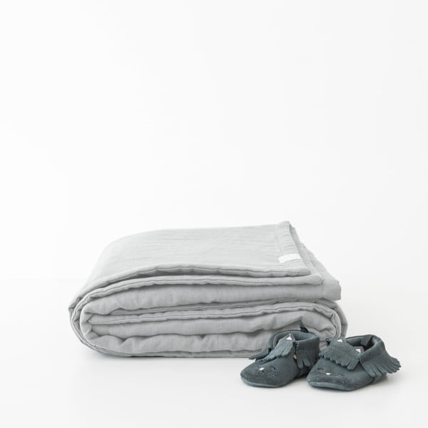 Сиво ленено бебешко одеяло 140x200 cm - Linen Tales