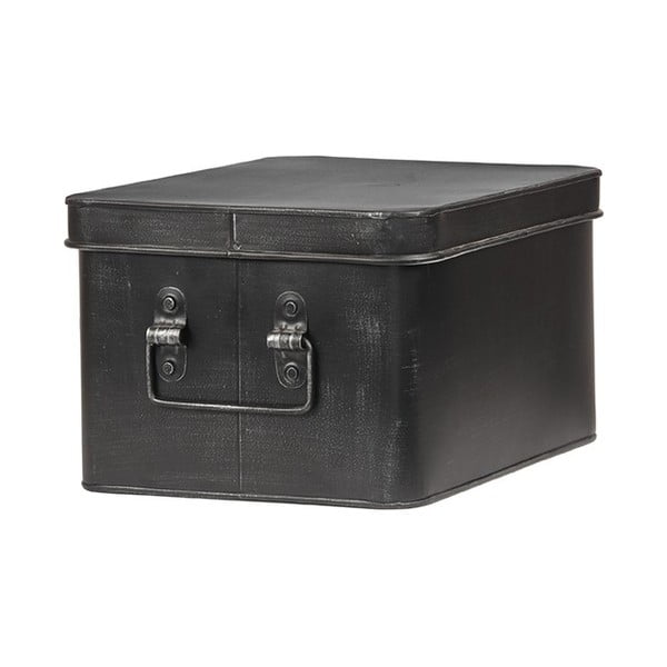 Черна метална кутия за съхранение Media, широчина 27 cm - LABEL51