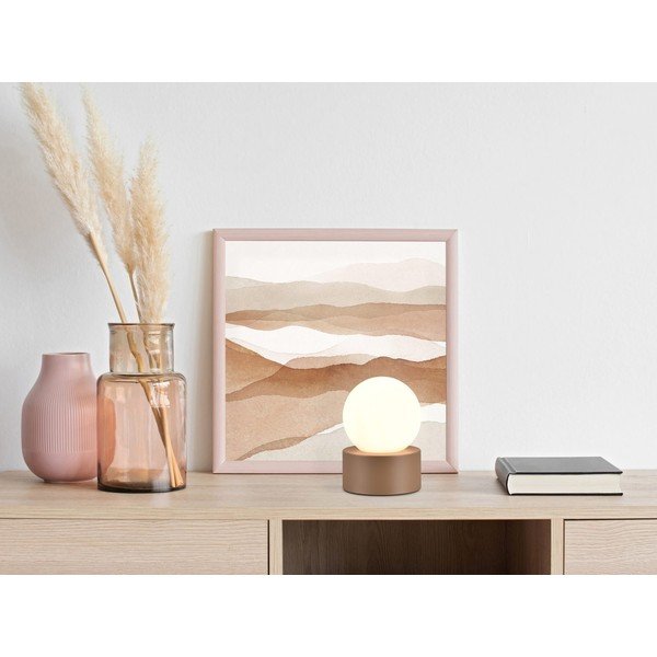 Бяло-кафява настолна лампа (височина 17 cm) Countess - Reality-image-1