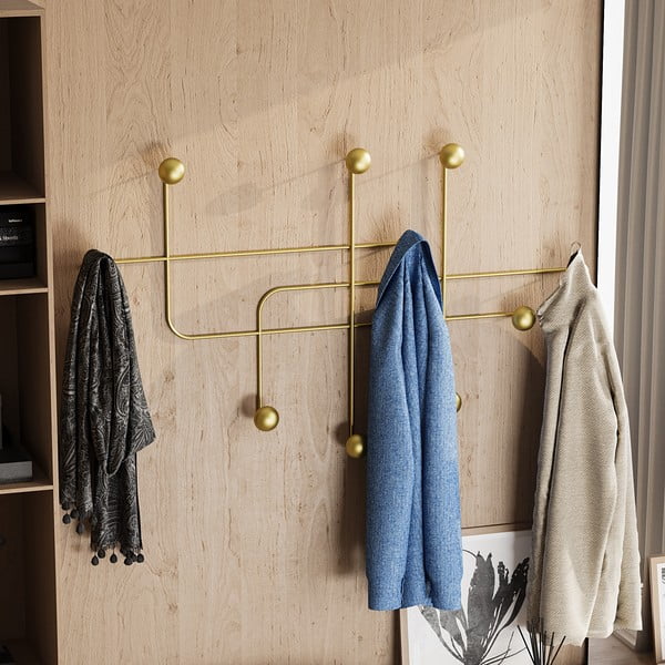 Метална стенна закачалка в златист цвят  Dama – Kalune Design-image-2