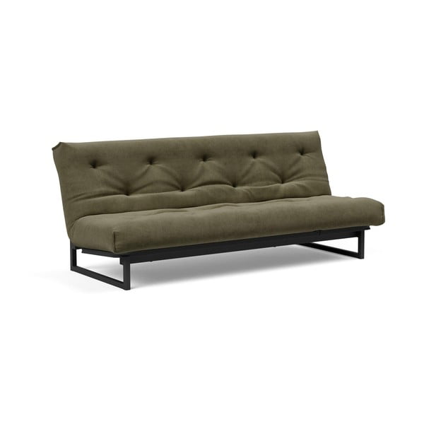 Тъмнозелен велурен разтегателен диван Nordic, 140 cm Fraction - Innovation