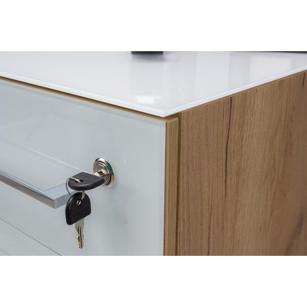 Дъбов шкаф в бял\естествен цвят 40x55 cm Monteria - Germania-image-1