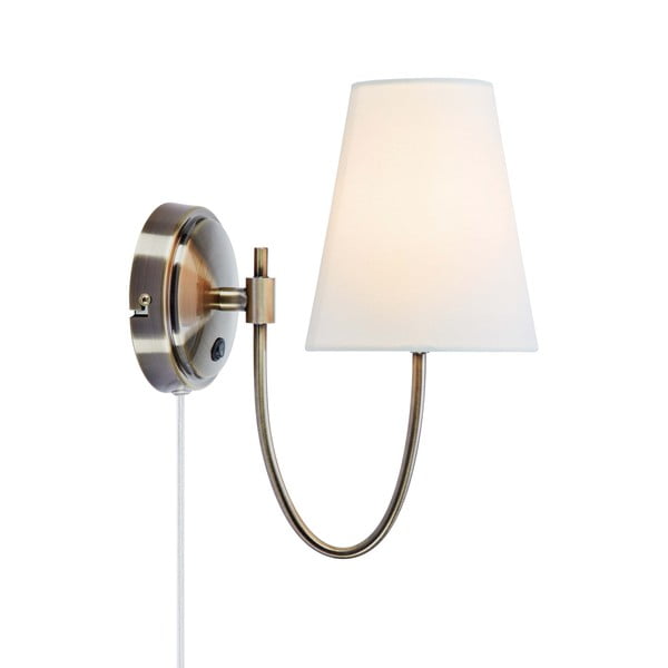 Бяла/в месингов цвят стенна лампа за контакт Amar – Markslöjd