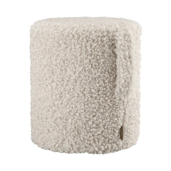 Бежова табуретка от прежда с примки от букле Teddy – Blomus