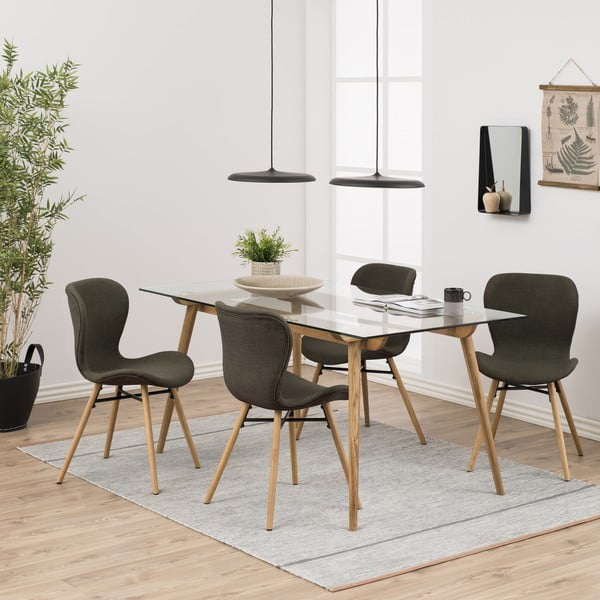 Зелени тапицирани трапезни столове в комплект 2 бр. Batilda – Actona-image-1