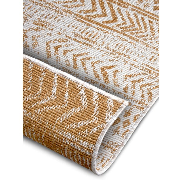 Външен килим в бяло и цвят жълта охра 80x350 cm Biri – NORTHRUGS-image-2