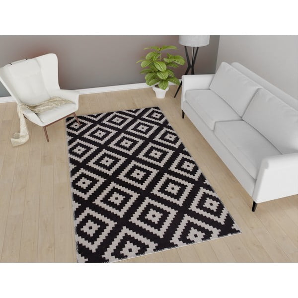 Черен килим за миене 80x50 cm - Vitaus-image-1