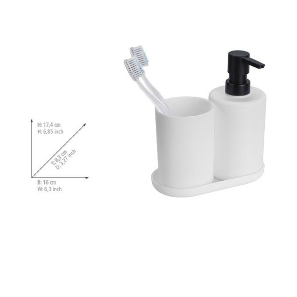 Бял пластмасов комплект аксесоари за баня Fano – Allstar-image-3