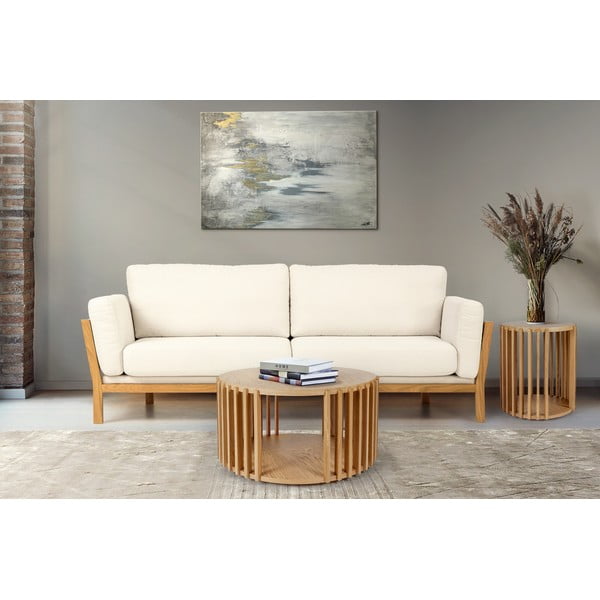 Масичка за кафе от дъб с барабан, ø 53 cm - Woodman-image-1