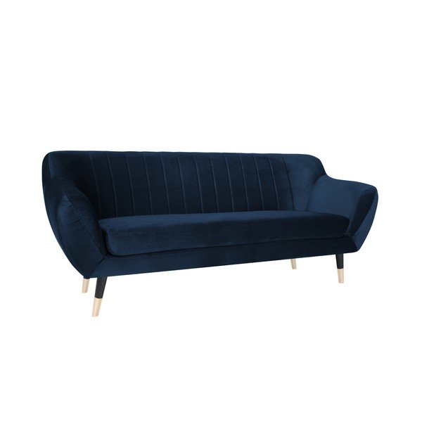 Тъмносин диван с черни крачета Mazzini Sofas Benito, 188 cm-image-2
