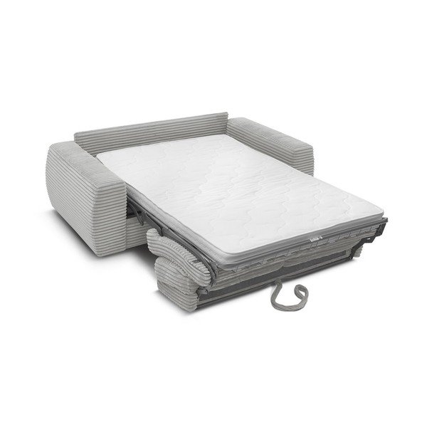 Светлосив диван за ежедневно спане/сгъваем от рипсено кадифе 220 cm Hugo – Bobochic Paris-image-4