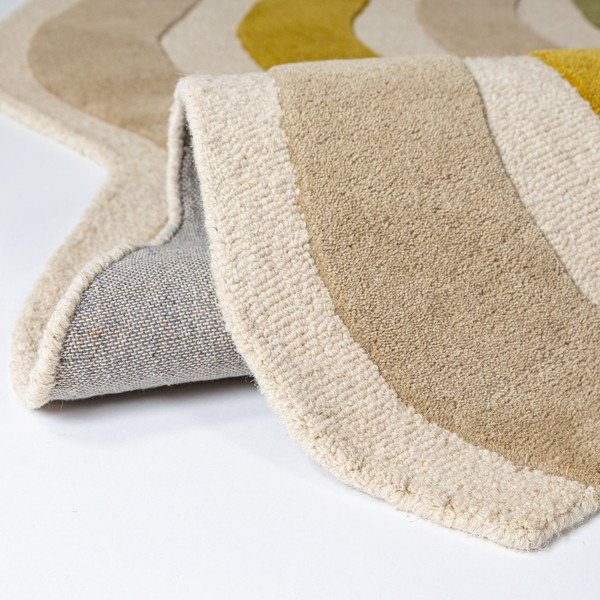 Зелен/в естествен цвят ръчно изработен вълнен килим 140x200 cm Cascade Wool – Flair Rugs-image-4