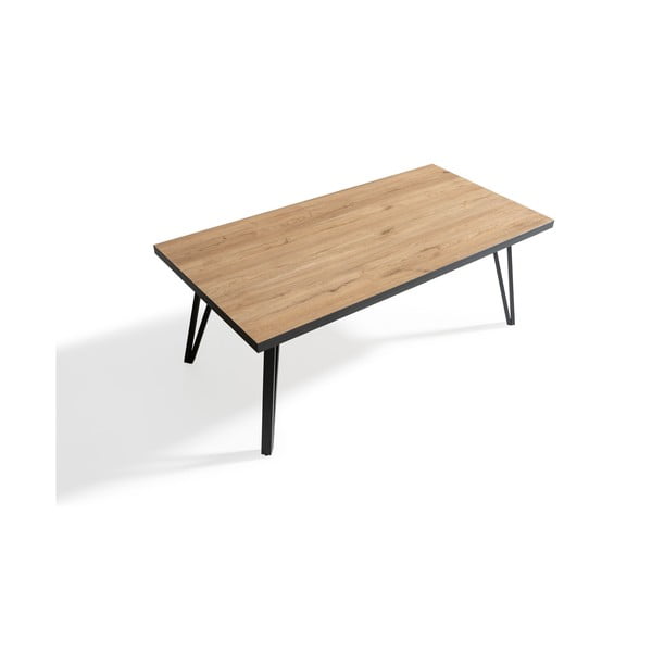 Черна/естествена масичка за кафе с дъбов плот 60x120 cm Sindi - Marckeric-image-3