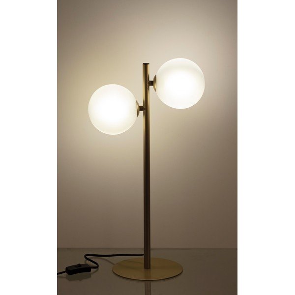 Стоманена настолна лампа  в златист цвят със стъклен абажур (височина 54 cm) Balls – Bizzotto-image-1