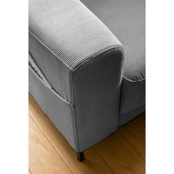 Сиво кресло от рипсено кадифе Lofty Lilly – Miuform-image-4