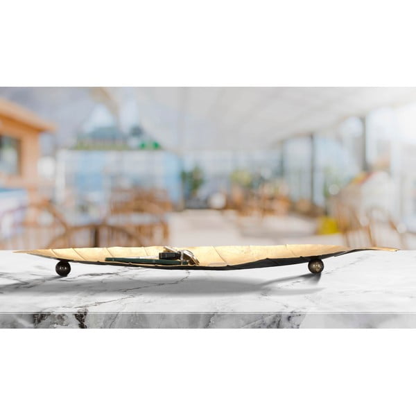 Метален декоративен поднос 11x38 cm Foglia - Mauro Ferretti-image-1