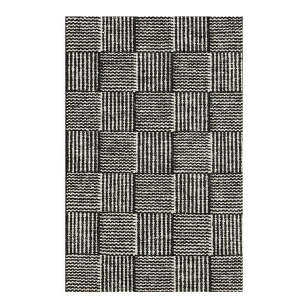 Černobílý ručně tkaný koberec Linie Design Chess, 50 x 80 cm