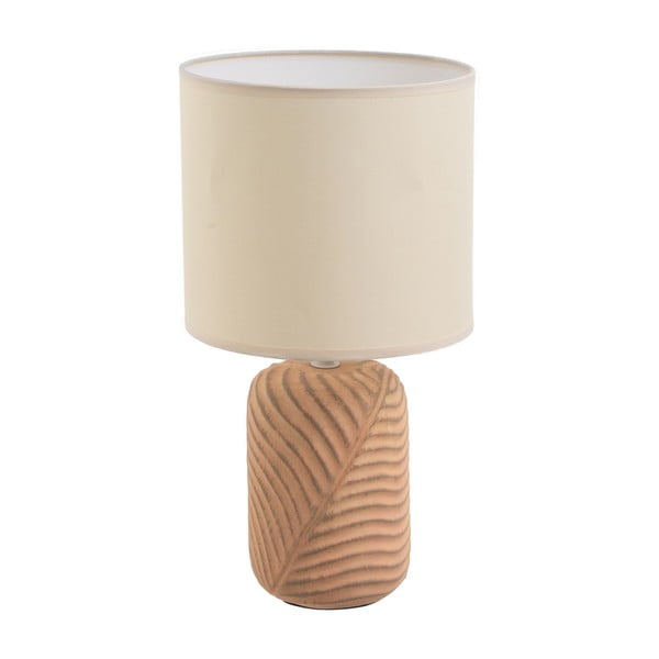 Настолна лампа в кремав и тухлен цвят с текстилен абажур (височина 39 cm) - Casa Selección