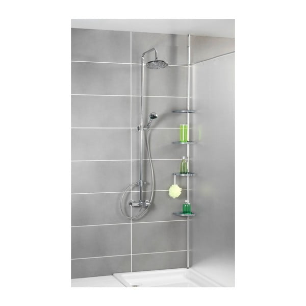 Сив телескопичен стенен рафт за баня Easy - Wenko-image-1