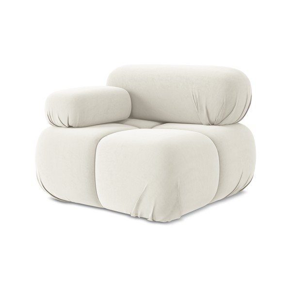 Бял кадифен модул за диван (ляв ъгъл) Lokua – Makamii-image-1