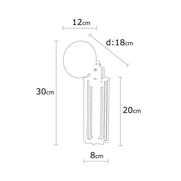 Черна стенна лампа ø 8 cm Likya – Opviq lights-image-4