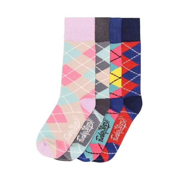 Sada 4 párů barevných ponožek Funky Steps Olivander, velikost 35 – 39