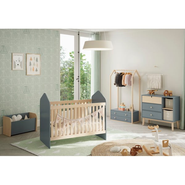 Отворен детски гардероб сиво-зелен 80x170x40 cm Esteban – Marckeric-image-1