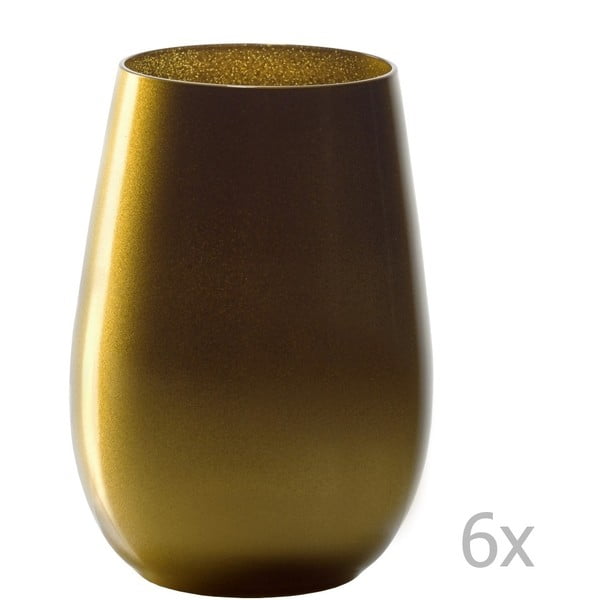 Sada 6 zlatých sklenic Stölzle Lausitz Olympic Beacher, 465 ml