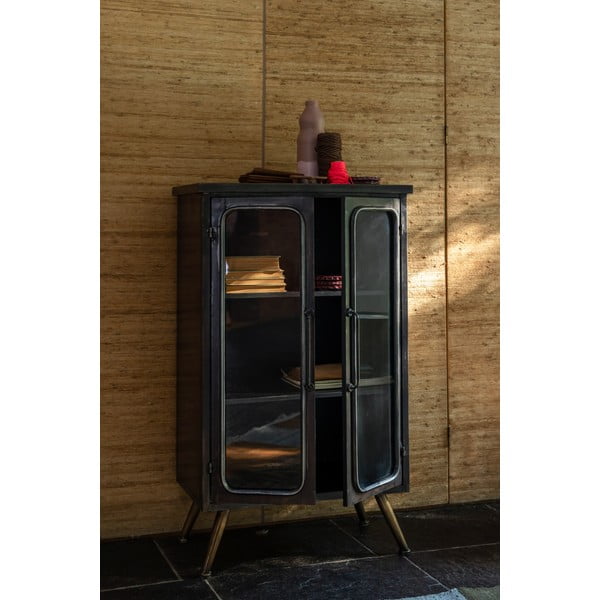 Черна метална витрина 60x100x35 cm Denza – Dutchbone-image-1