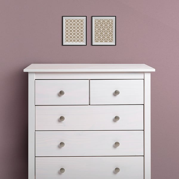 Бял висок скрин от масивен бор 79x80 cm Berna – Marckeric-image-4