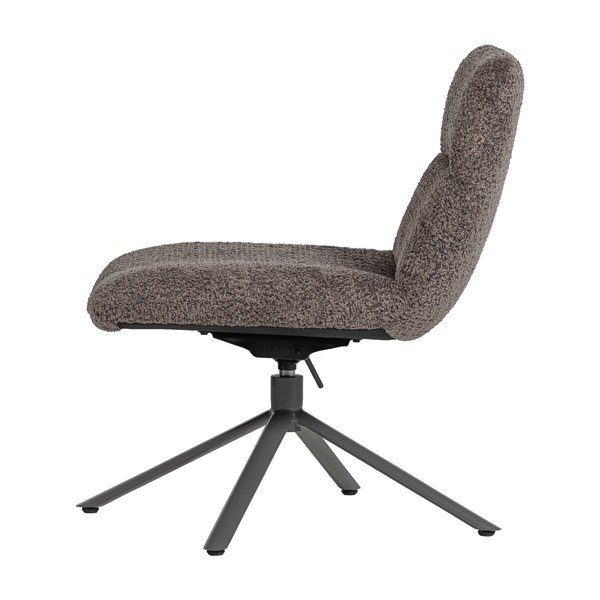 Кафяво въртящо се кресло от прежда с примки от букле Soren – WOOOD-image-3