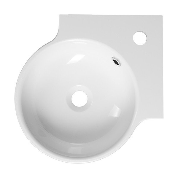 Бяла кръгла мивка от отлят мрамор 38x38 cm Kaori – Sapho-image-1