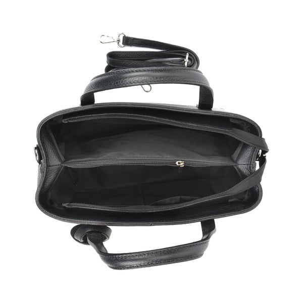 Черна кожена чанта Lacy - Sofia Cardoni-image-3