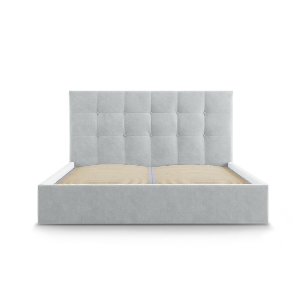 Светлосиво кадифено двойно легло , 140 x 200 cm Nerin - Mazzini Beds-image-2