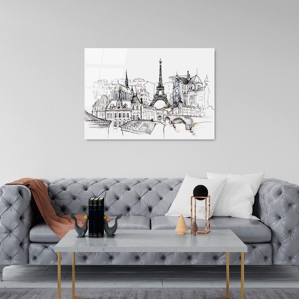 Живопис върху стъкло 70x100 cm Paris - Wallity-image-3