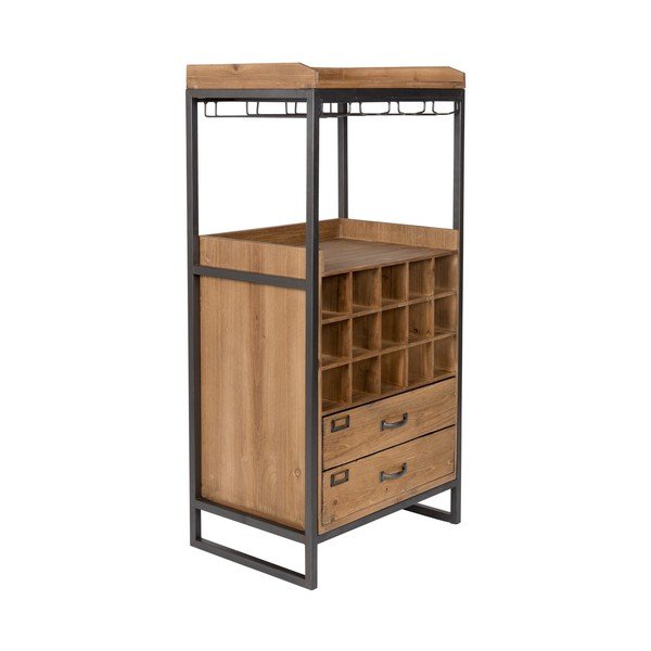 Шкаф за вино, изработен от елхово дърво Edgar - White Label-image-2