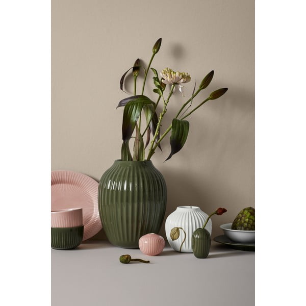 Тъмнозелена керамична ваза, височина 25,5 cm Hammershøi - Kähler Design-image-1